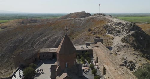Vue aérienne du monastère de Khor Virap, Arménie.