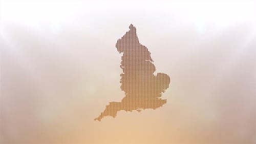 Futuristic Glowing Digital Map of England Reveal