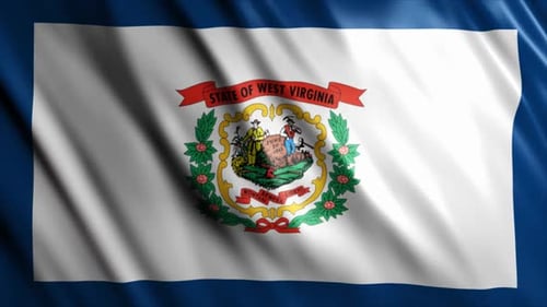 West Virginia State Flag Waving Animation