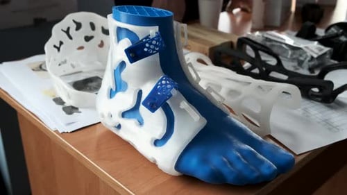 Close Up of 3D Printed Foot Ankle Orthosis
