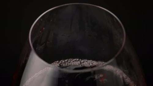 Close up shot of wine in glass