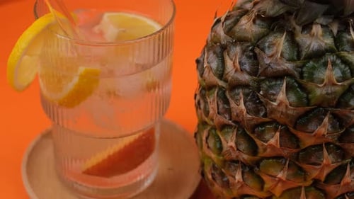 pineapple juice close up