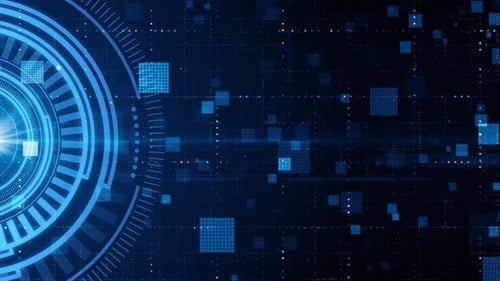 Futuristic Digital HUD Tech Background Loop