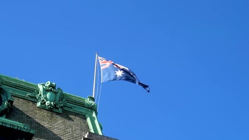 Australian Flag Waving in the Breeze