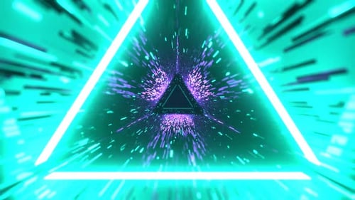 Turquoise And Purple Beautiful Neon Fantasy Track Background Vj Loop In 4K