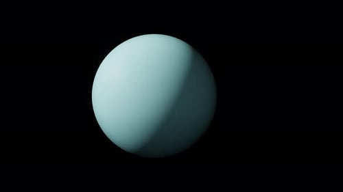 Planet Uranus with alpha channel overlay view from outer space 3d render. Solar system planets