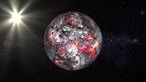 Lava planet animation. 2457