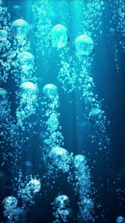 Vertical Background of Underwater Bubbles Looping