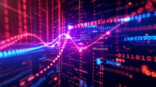 Futuristic Digital Data Stream Technology Background