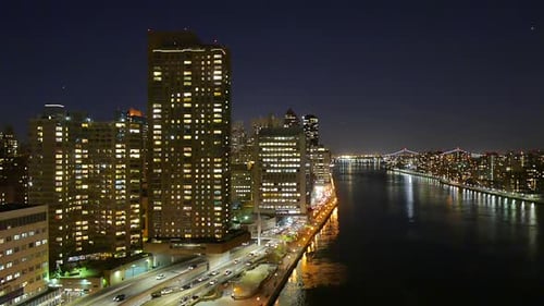 Aerial View of Modern Urban City Skyline Buildings