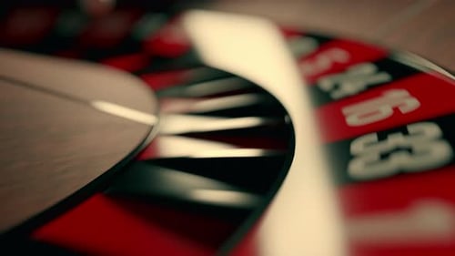 Close Up of Roulette Wheel at the Casino in Motion