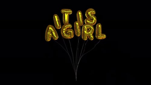 Metallic Gold It's a Girl Balloons for Baby Shower Celebration