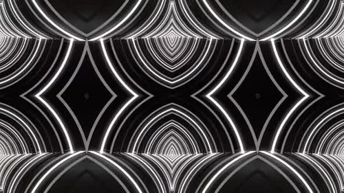 Las formas geométricas abstractas dinámicas en blanco y negro crean profundidad