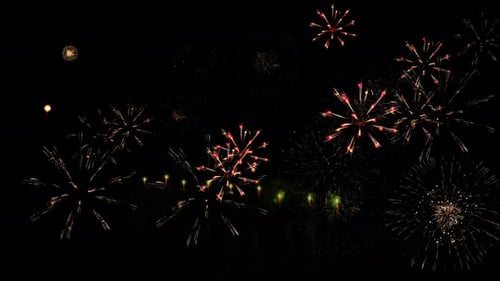 Amazing firework display celebration night. Fireworks show happy new year fireworks. real fireworks.