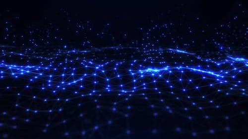 Glowing Futuristic Digital Network Data Technology Background