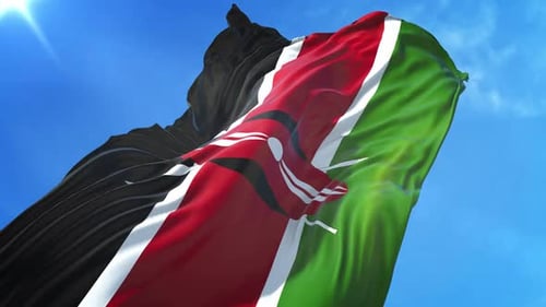 Kenya Flag Low Angle View