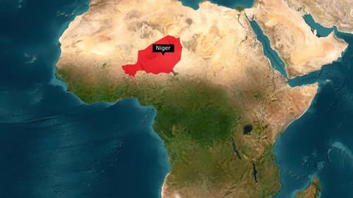 Animated Map Highlight of Niger with Country Name