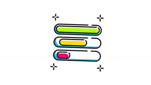 Three progress bars with different levels of completion animation video