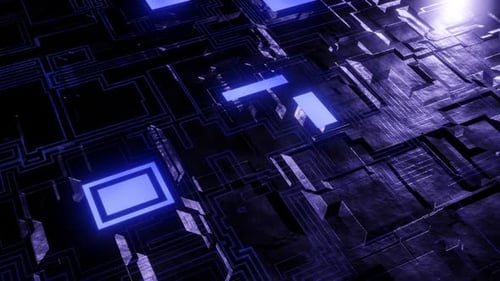 Scifi Panel Alien Tech Metal Blue