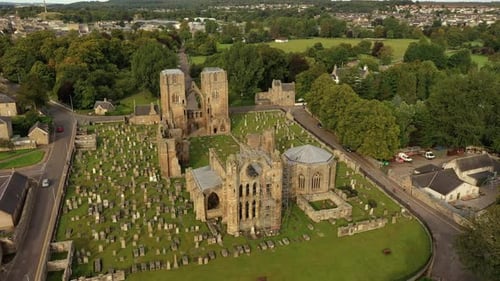Ruin of medieval Elgin cathedral in Scotland