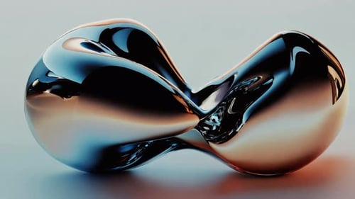Fluid Abstract Metallic Morphing Shape Animation