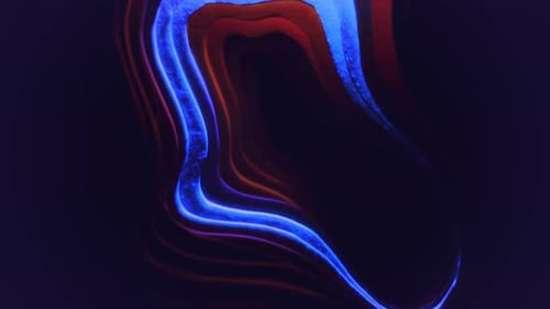 Leuchtende blaue und rote Neonlichtwellen