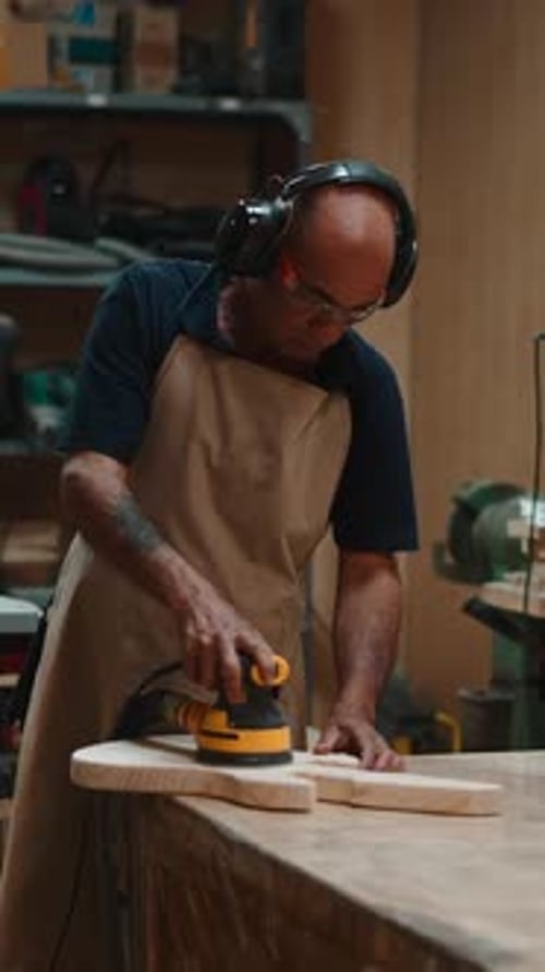 Man Sands Wood Guitar Body in Workshop