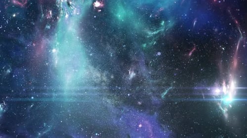 view of colorful nebula in the universe