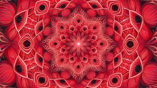 Abstract Red Fractal Tessellation