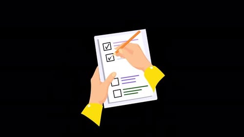 Hands Ticking Checklist Animation 4K