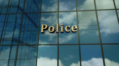 Police station glass building concept