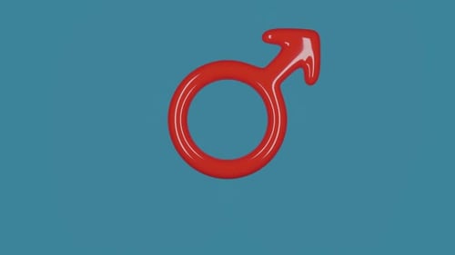 Empowering vibrant female symbol animation on blue background