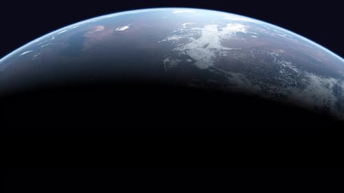 Realistic Planet Earth Rotating in Deep Space