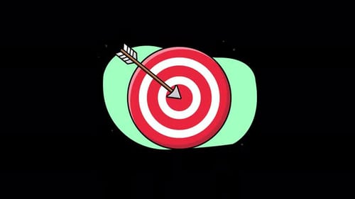 Modern Animated Target Icon with Arrow Hitting Bullseye