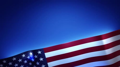 America Flag with blue President's Day