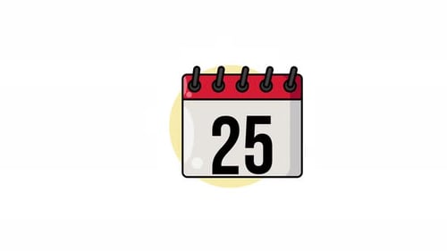 christmas date calendar icon animation motion graphic illustration design video