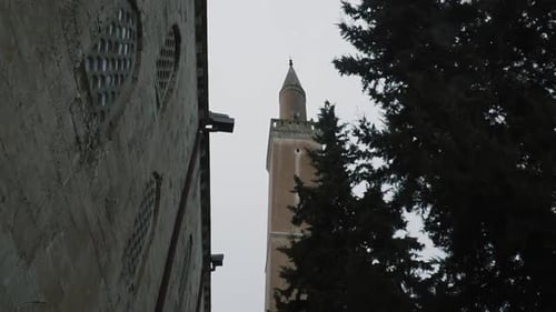 MINARET DE LA MOSQUÉE SILVAN ULU, MOSQUÉE HISTORIQUE SELAHADDIN EYYUBI, DIYARBAKIR, TURQUIE
