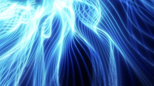 Energie abstrakte blaue Linien aus Punkten und Wellen aus magischem und elektrischem Hintergrund