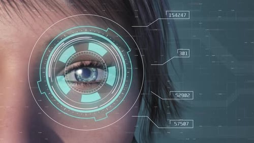 Futuristic Eye Scan Digital Interface for Technology Projects