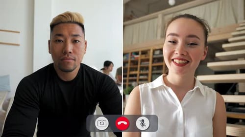 Video Call Between Man and Woman During the Daytime
