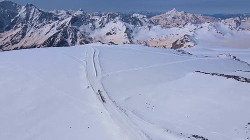 A Group of Climbers Makes an Acclimatization Hike on Mount Elbrus