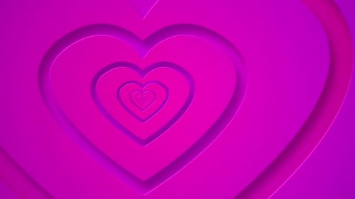 Seamless Looping Pink Heart Tunnel Background