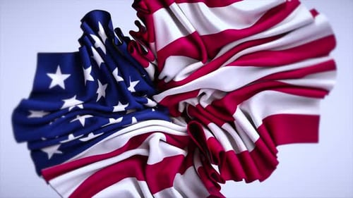 Die amerikanische Flagge wird entrollt und Bitcoin wird geöffnet