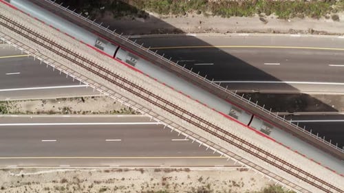 Modern passenger Train crossing the frame In high speed