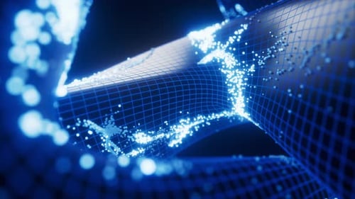 Abstract curve geometry with flowing particles