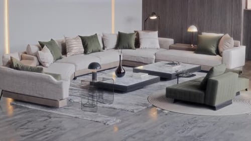 Stylish Living Room Interior Design with Sectional Sofa