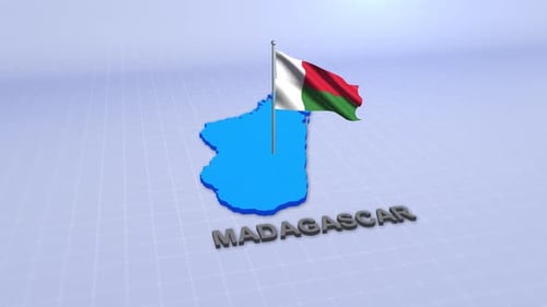 Madagascar 3D Map and Waving Flag Reveal