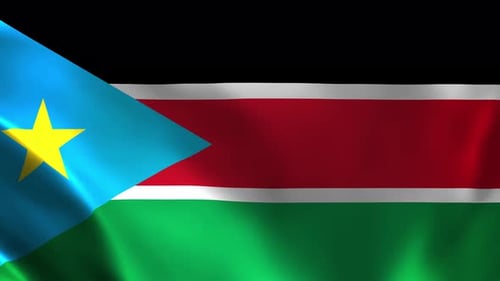 Realistic Waving South Sudan Flag Loop