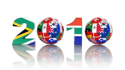 3d Rendered Soccer Balls with 2010. Loop