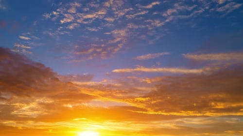 Time Lapse of Colorful Sunset Sky